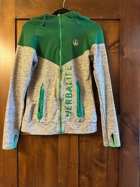 Herbalife Women's Green & Gray Hooded Zip Jacket